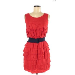3.1 Philip Lim Red Ruffled Belted Mini Dress